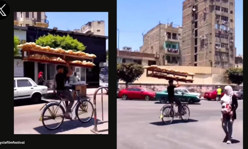 Watch: Cyclist glides through traffic while carrying heavy bread trays in Egypt | Trending News